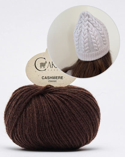Fresno Hat | extra soft cable pattern made from Classic Cashmere by Cardiff