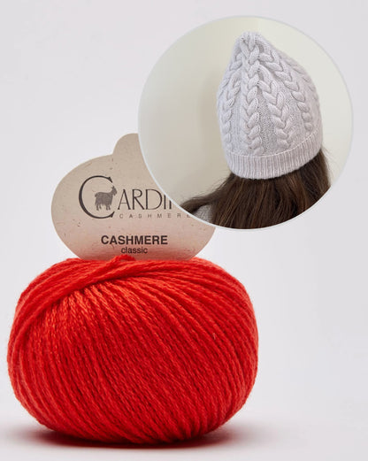 Fresno Hat | extra soft cable pattern made from Classic Cashmere by Cardiff