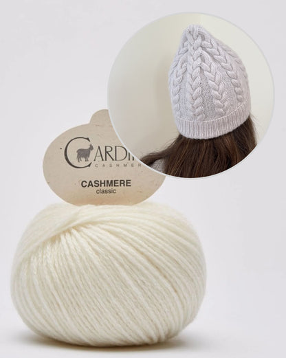 Fresno Hat | extra soft cable pattern made from Classic Cashmere by Cardiff