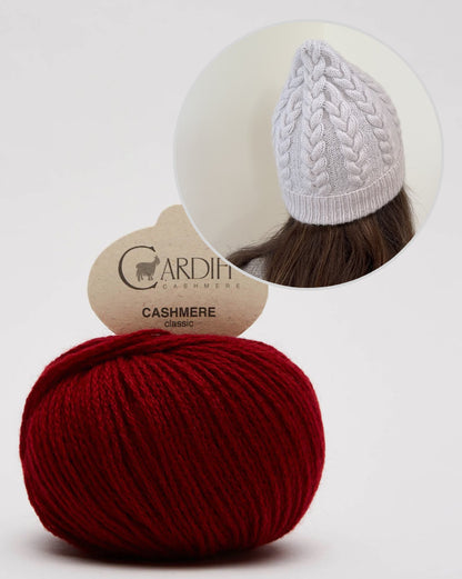 Fresno Hat | extra soft cable pattern made from Classic Cashmere by Cardiff