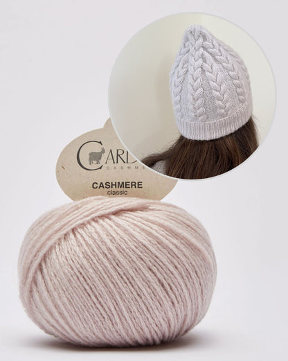 Fresno Hat | extra soft cable pattern made from Classic Cashmere by Cardiff