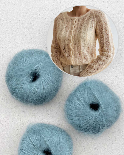 Cardigan Gerardina | délicat motif en Mohair Bliss de Pascuali