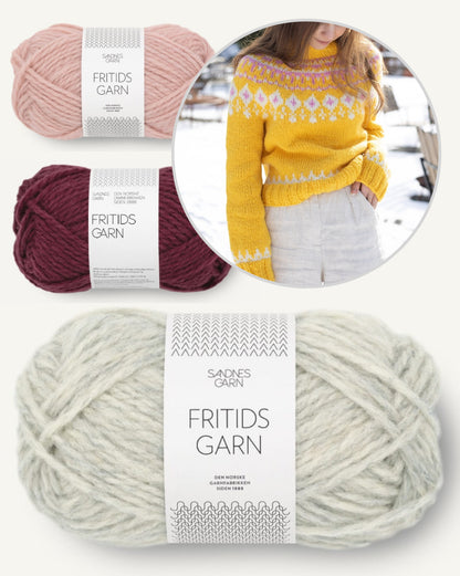 Grynet Osterpullover | Pull norvégien avec explications gratuites en Fritidsgarn de Sandnes Garn