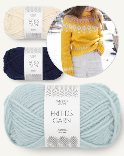 Grynet Osterpullover | Pull norvégien avec explications gratuites en Fritidsgarn de Sandnes Garn
