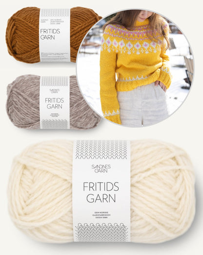 Grynet Osterpullover | Pull norvégien avec explications gratuites en Fritidsgarn de Sandnes Garn