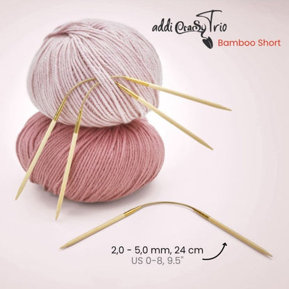 CraSyTrio bas aiguilles à tricoter bambou - 24cm 