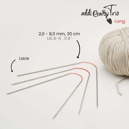 CraSyTrio Novel stocking knitting needles long - 30cm 