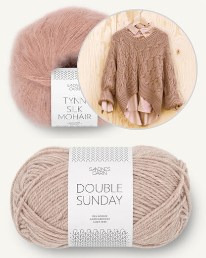 Haley Pullover | wunderschönes Zopfmuster aus Double Sunday und Tynn Silk Mohair von Sandnes Garn