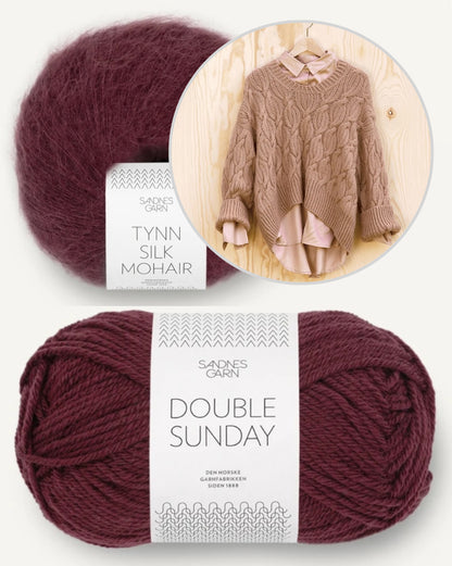 Haley Pullover | wunderschönes Zopfmuster aus Double Sunday und Tynn Silk Mohair von Sandnes Garn