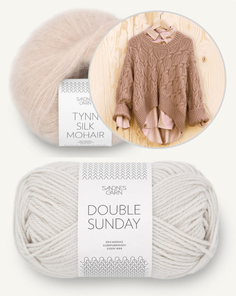 Haley Pullover | wunderschönes Zopfmuster aus Double Sunday und Tynn Silk Mohair von Sandnes Garn