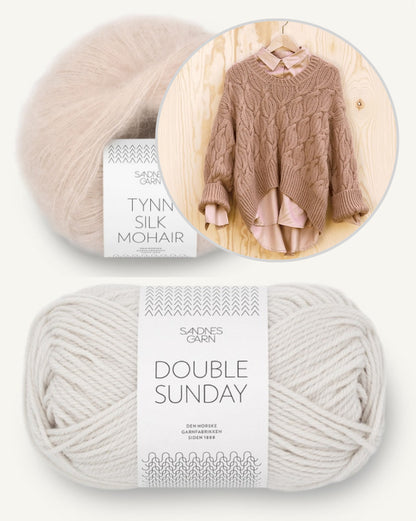 Haley Pullover | wunderschönes Zopfmuster aus Double Sunday und Tynn Silk Mohair von Sandnes Garn