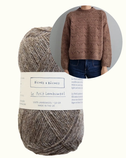 Hazelnut Sweater | delicate pattern made from Le Petit Lambswool by Biches & Bûches