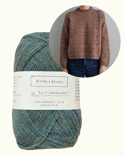 Hazelnut Sweater | delicate pattern made from Le Petit Lambswool by Biches & Bûches