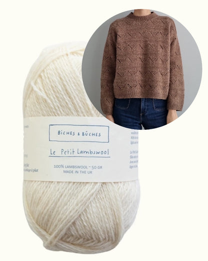 Hazelnut Sweater | delicate pattern made from Le Petit Lambswool by Biches & Bûches