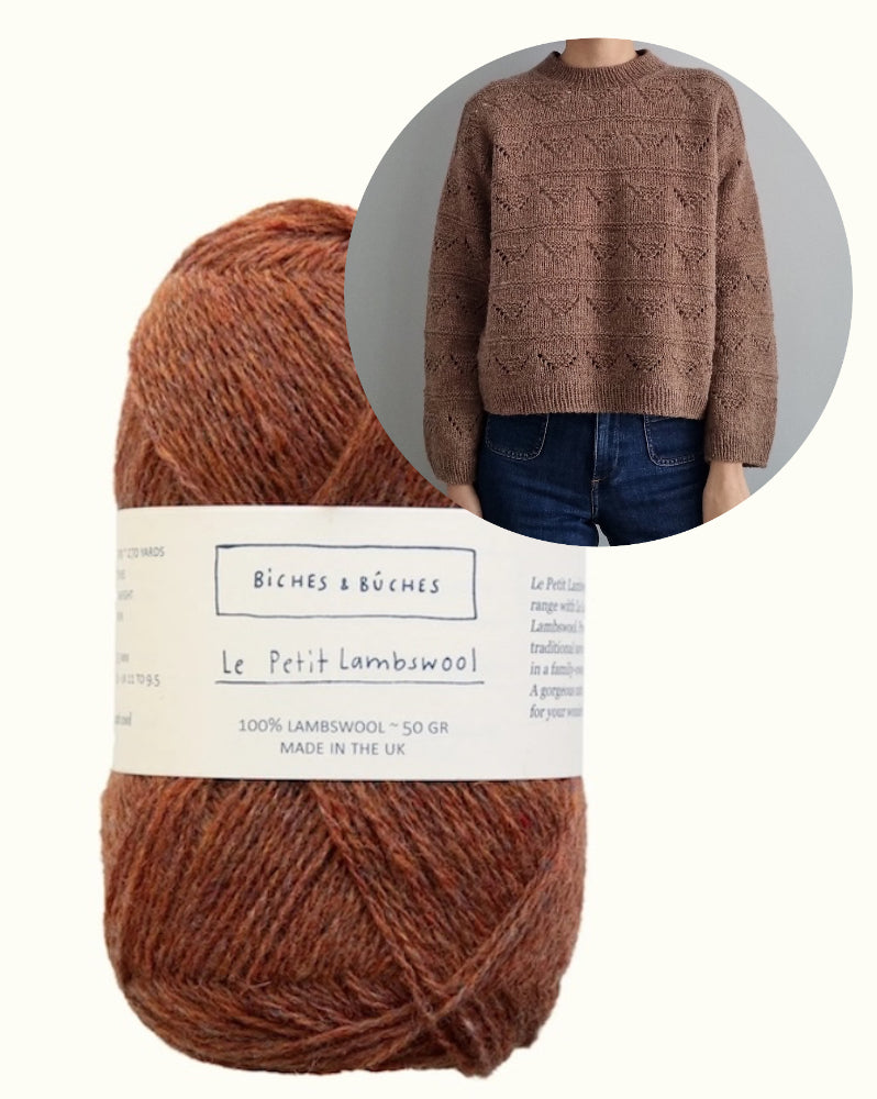 Hazelnut Sweater | delicate pattern made from Le Petit Lambswool by Biches & Bûches