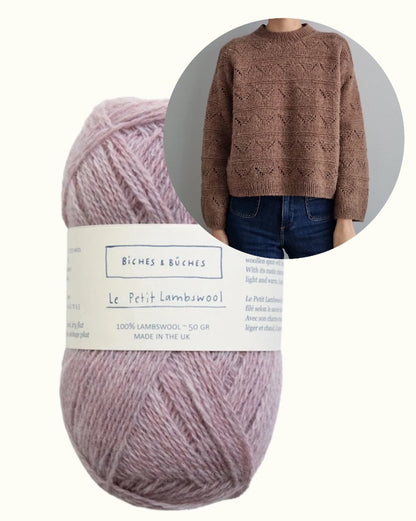 Hazelnut Sweater | delicate pattern made from Le Petit Lambswool by Biches & Bûches