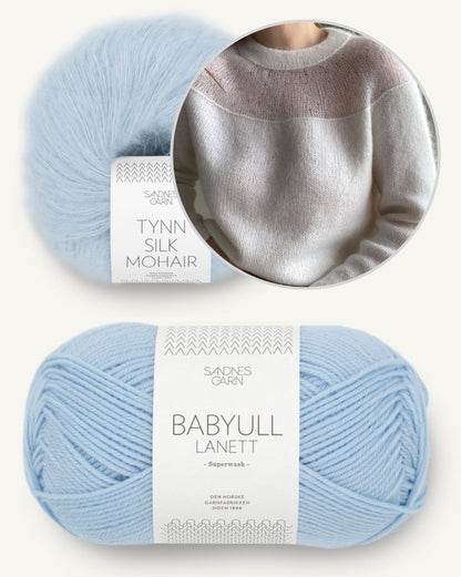 Heaven-bluse | romantisk og feminin i Babyull Lanett og Tynn Silk Mohair fra Sandnes Garn