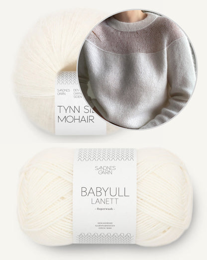 Heaven-bluse | romantisk og feminin i Babyull Lanett og Tynn Silk Mohair fra Sandnes Garn