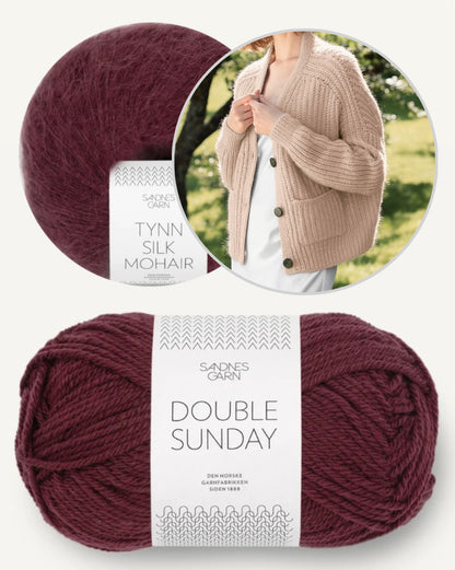 Hennie Jacket | Cardigan décontracté en demi-côtes, tricoté en Double Sunday et Tynn Silk Mohair de Sandnes Garn