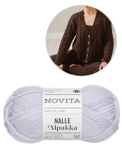 Hetki Cardigan | classic cable pattern from Nalle Alpakka by Novita