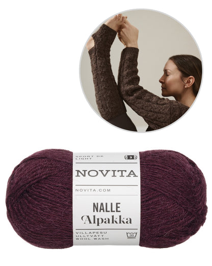 Hetki Yoga Socks | delicate cable pattern made from Nalle Alpakka by Novita