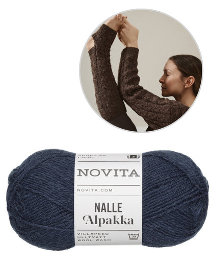 Hetki Yoga Socks | delicate cable pattern made from Nalle Alpakka by Novita
