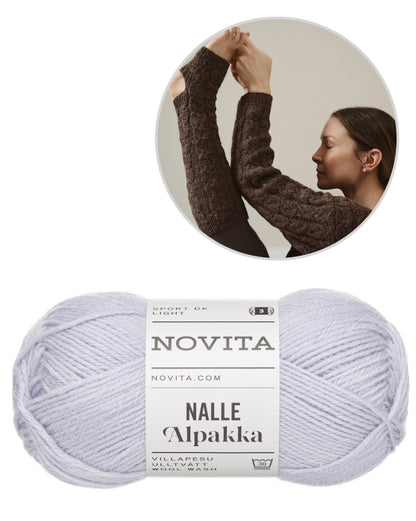 Hetki Yoga Socks | delicate cable pattern made from Nalle Alpakka by Novita