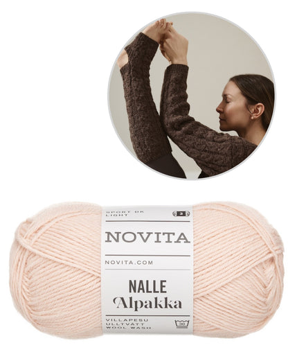 Hetki Yoga Socks | delicate cable pattern made from Nalle Alpakka by Novita