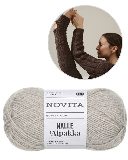 Hetki Yoga Socks | delicate cable pattern made from Nalle Alpakka by Novita