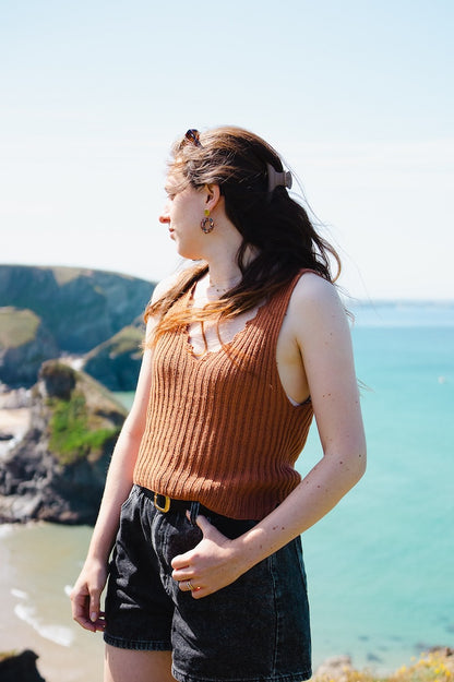 Bedruthan Camisole | inspired by cliff coast made from Pure Silk by Knitting for Olive
