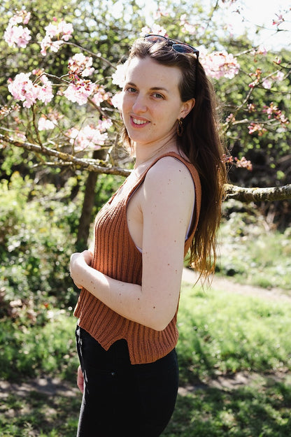 Bedruthan Camisole | inspired by cliff coast made from Pure Silk by Knitting for Olive