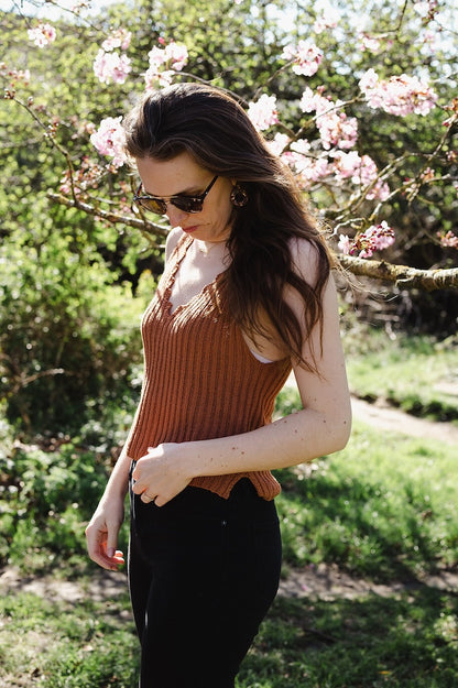 Bedruthan Camisole | inspired by cliff coast made from Pure Silk by Knitting for Olive