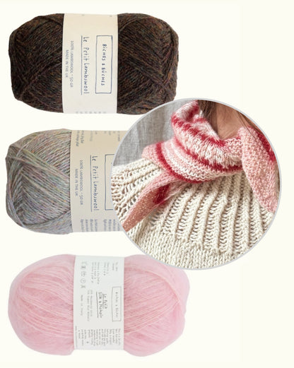 Isla Shawl Winter Edition | delicately fluffy made from Le Petit Lambswool and Le Petit Silk & Mohair by Biches & Bûches