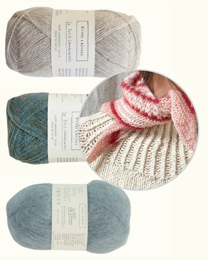 Isla Shawl Winter Edition | delicately fluffy made from Le Petit Lambswool and Le Petit Silk & Mohair by Biches & Bûches