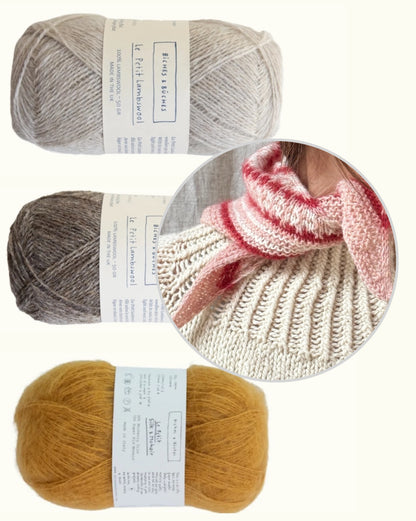 Isla Shawl Winter Edition | delicately fluffy made from Le Petit Lambswool and Le Petit Silk & Mohair by Biches & Bûches