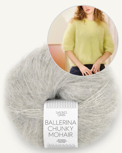 Ivy Tee | sart t-shirt i Ballerina Chunky Mohair fra Sandnes Garn