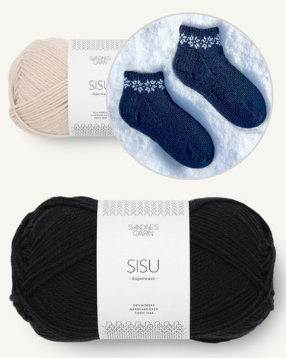 January Socks | snowflake pattern from Sisu by Sandnes Garn with free instructions