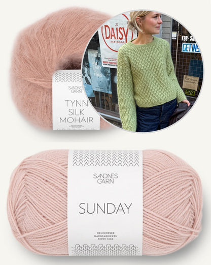 Jenny Blouse | fluffiges Smockmuster aus Sunday und Primo Tynn Silk Mohair von Sandnes Garn