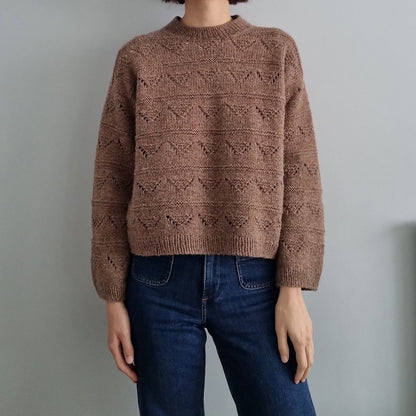 Hazelnut Sweater | delicate pattern made from Le Petit Lambswool by Biches & Bûches