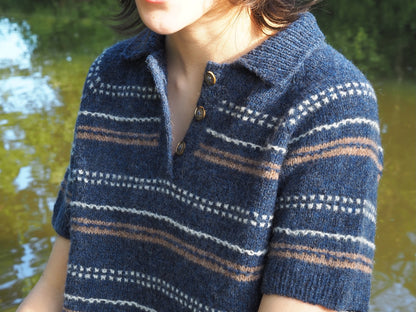 Morse Polo | delicate textured stripes made from Le Petit Lambswool by Biches & Bûches