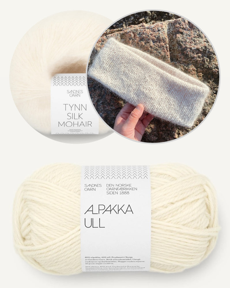 Joo Headband | schön minimalistisch mit Alpakka Ull und Tynn Silk Mohair von Sandnes Garn
