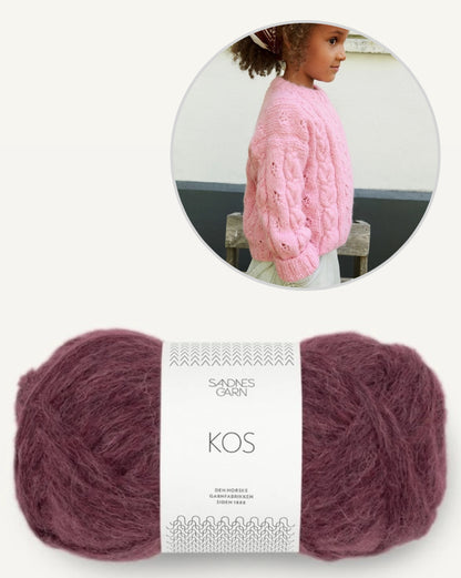 Junia Sweater Kids | Lightweight cable-knit sweater made from Kos by Sandnes Garn