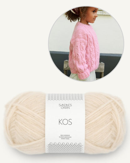 Junia Sweater Kids | Lightweight cable-knit sweater made from Kos by Sandnes Garn