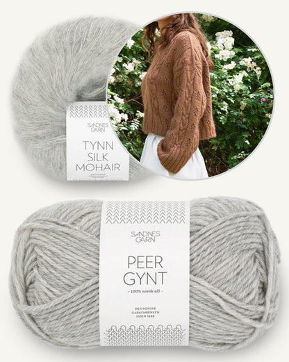 Junia Sweater | romantic cable-knit pattern made with Peer Gynt and Tynn Silk Mohair by Sandnes Garn