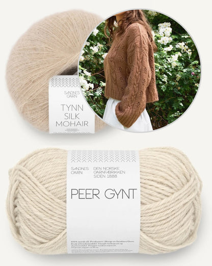 Junia Sweater | romantic cable-knit pattern made with Peer Gynt and Tynn Silk Mohair by Sandnes Garn
