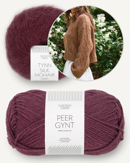 Junia Sweater | romantic cable-knit pattern made with Peer Gynt and Tynn Silk Mohair by Sandnes Garn