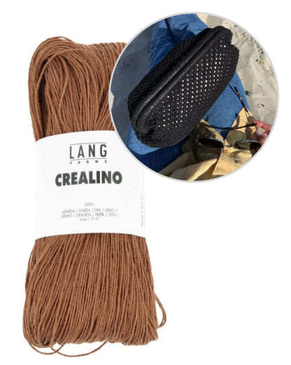 Juno Clutch - Linen | made from Crealino by Lang Yarns