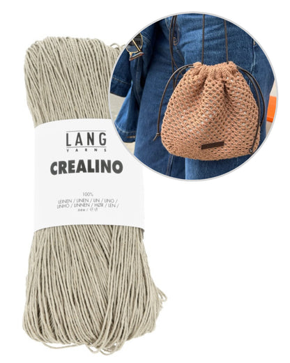 Juno Satchel | fine lace pattern made from Crealino by Lang Yarns