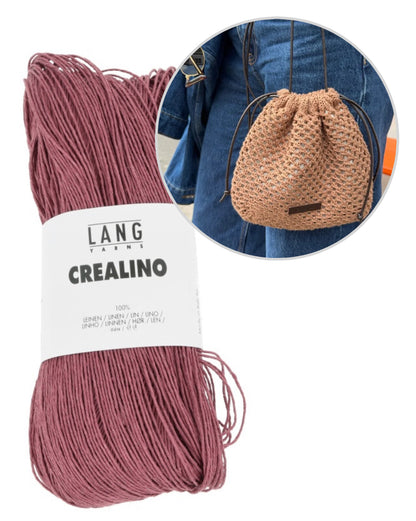 Juno Satchel | fine lace pattern made from Crealino by Lang Yarns