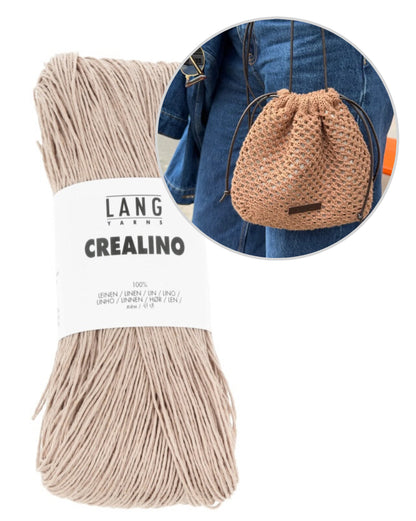 Juno Satchel | fine lace pattern made from Crealino by Lang Yarns